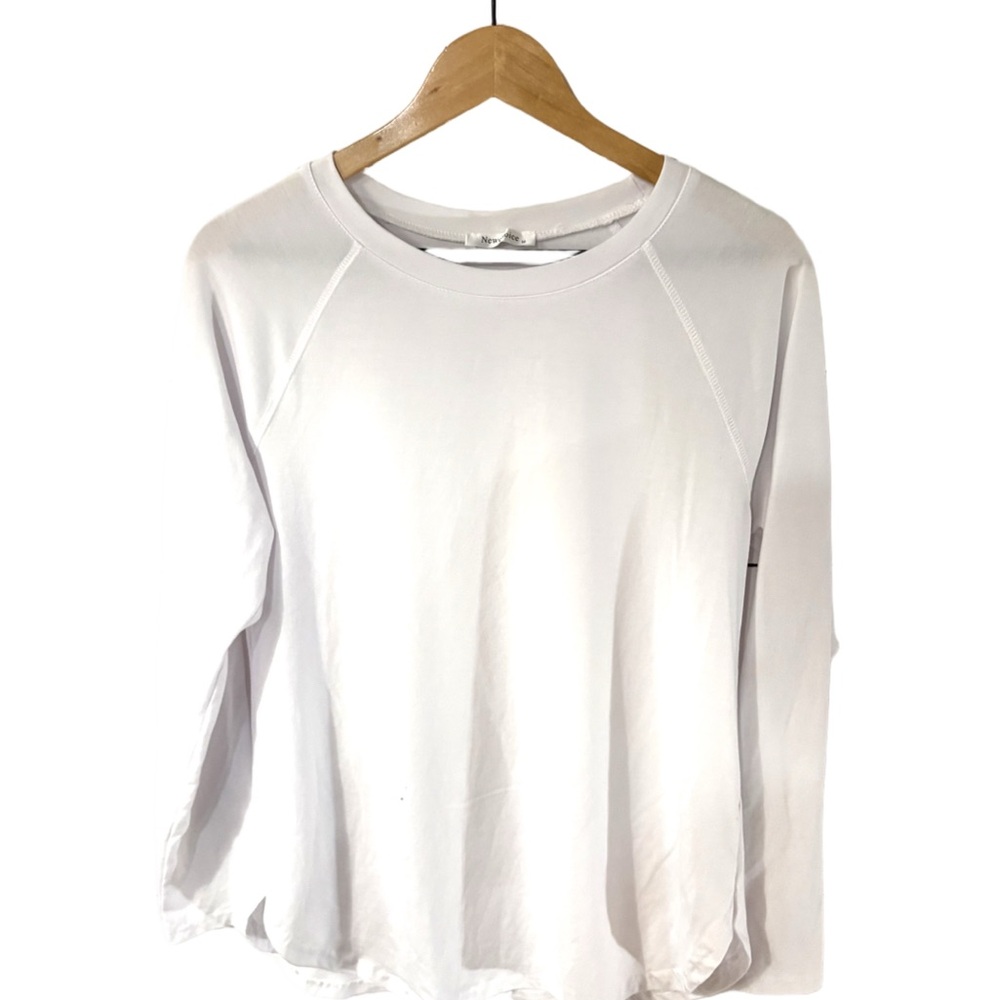 Newchoice White Long Sleeve Stretch Top | Size Medium